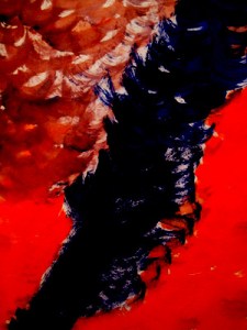 Fire, dark blue-black